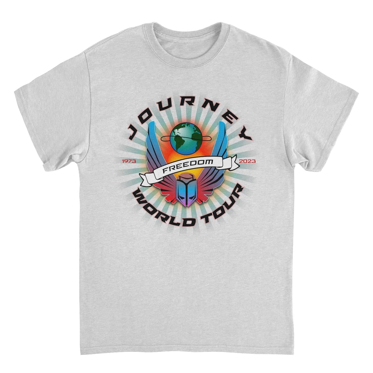 Journey Freedom World Tour Circle Ash Grey T-Shirt