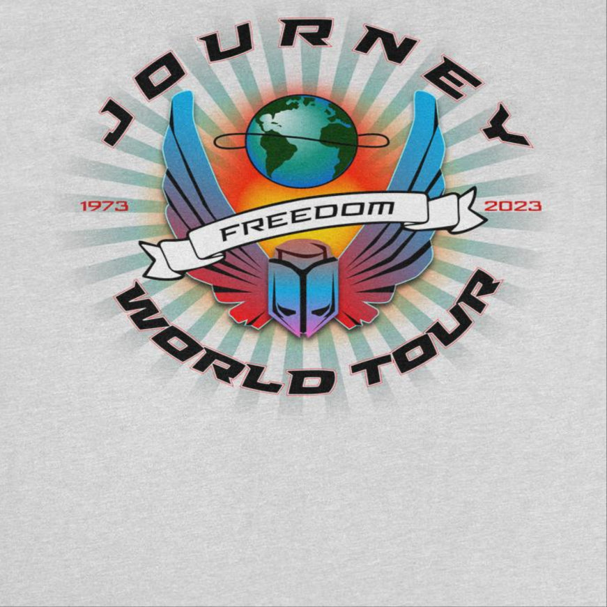 Journey Freedom World Tour Circle Ash Grey T-Shirt