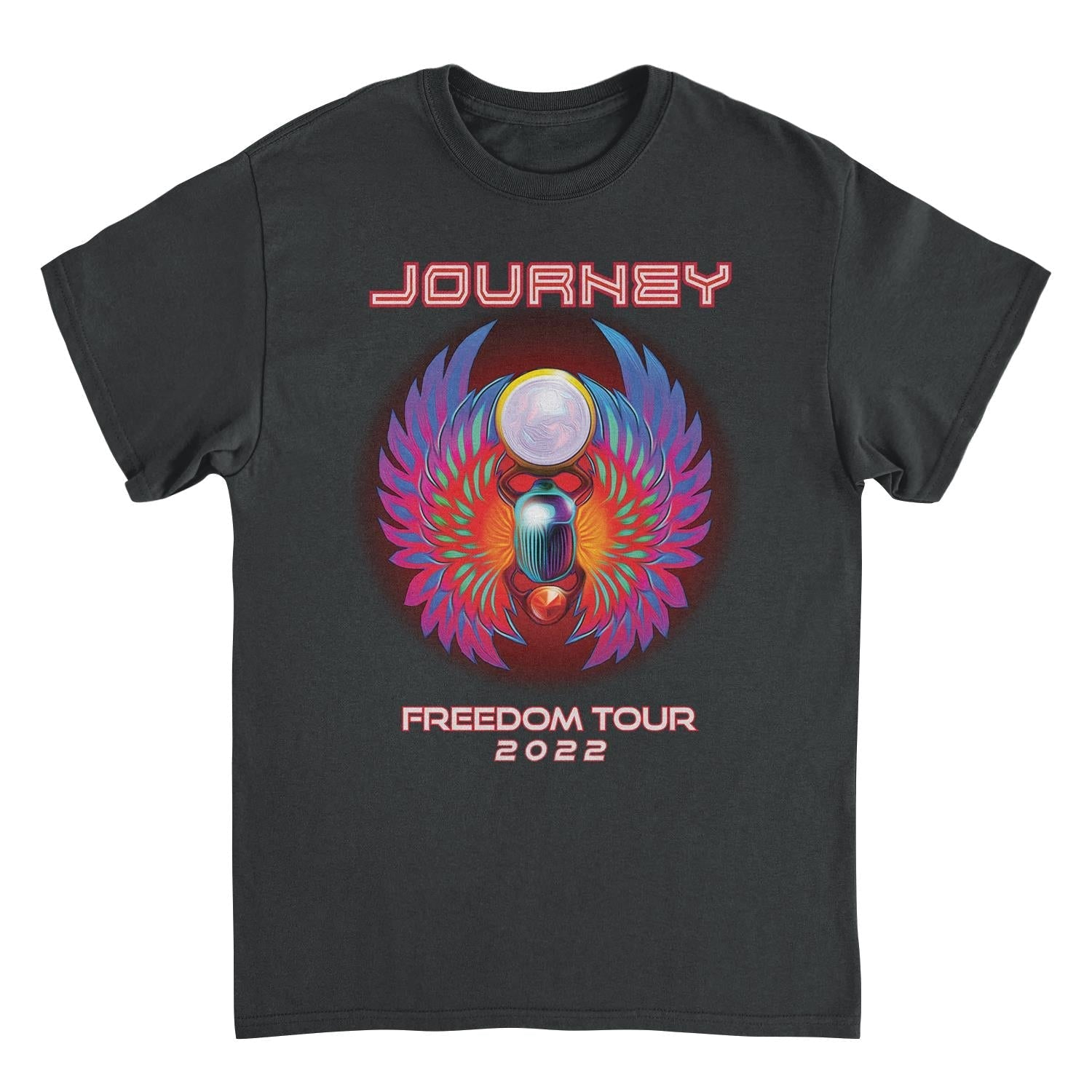 Journey Freedom Tour 2022 Colorful Black T-Shirt