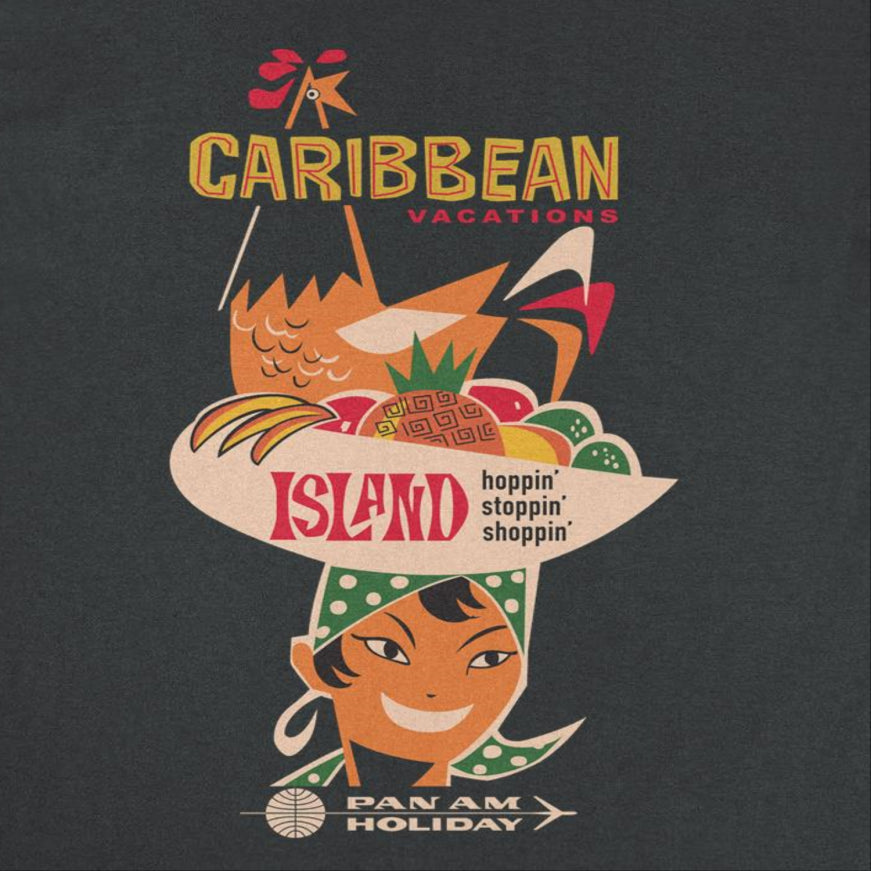 Pan Am Caribbean Vacations Black T-Shirt