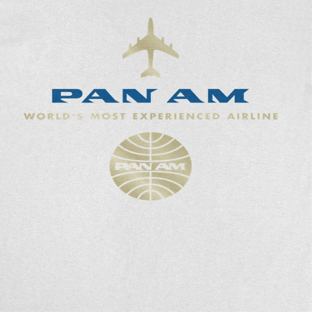 Pan Am Worlds Most Experienced Airline Gold White T-Shirt