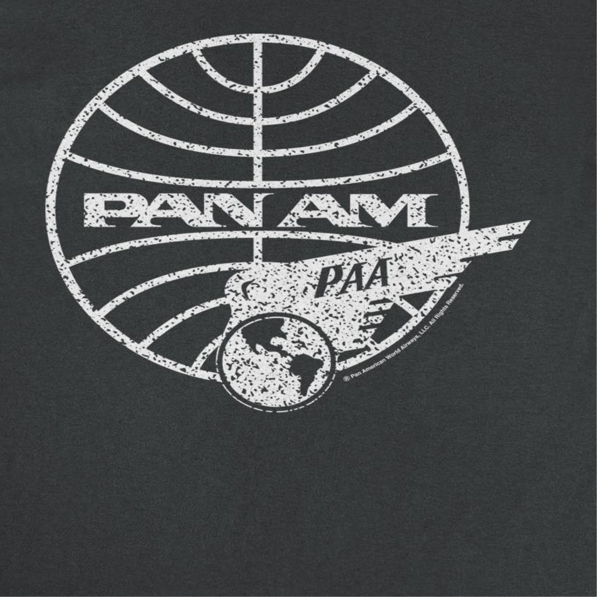 Pan Am Distressed PAA White Logo Black T-Shirt