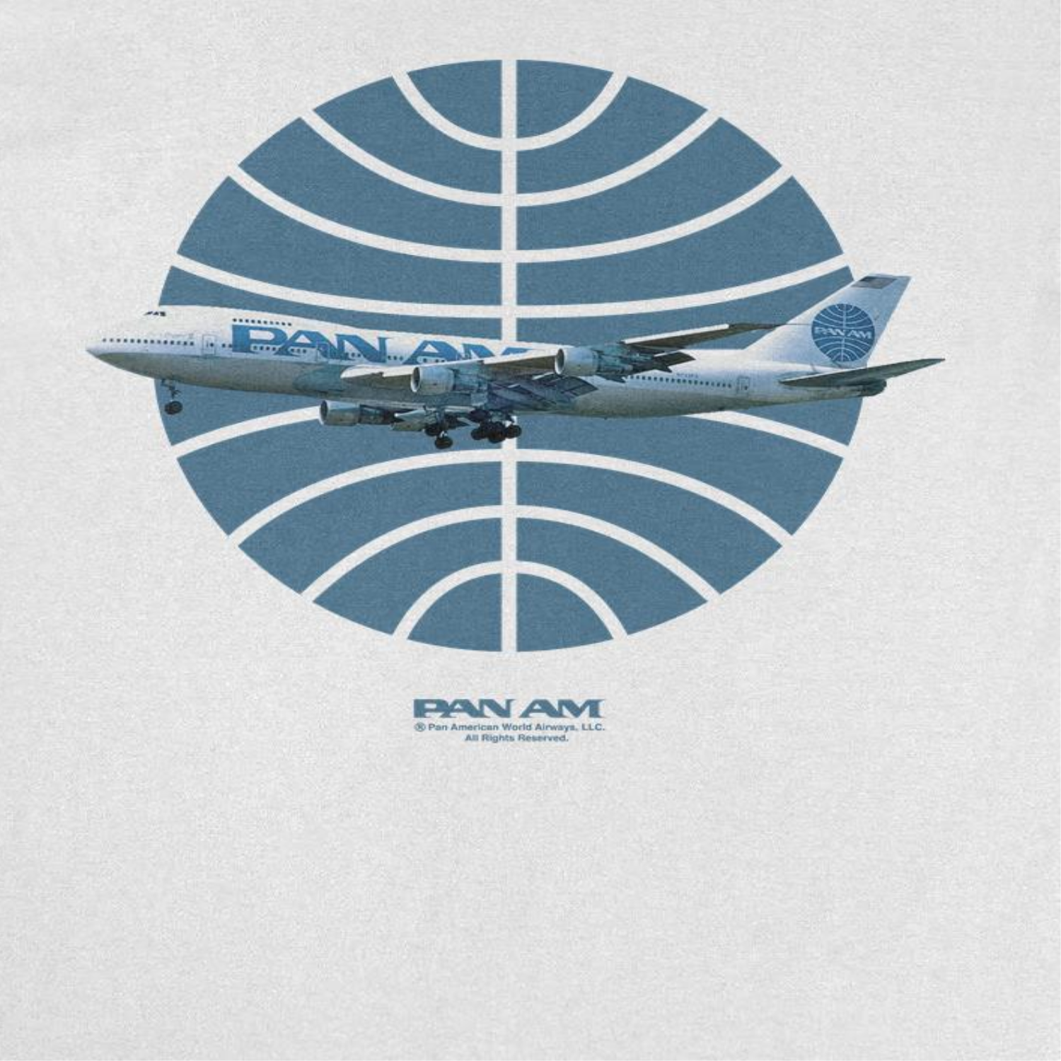 Pan Am Plane Over 1950S Logo White T-Shirt