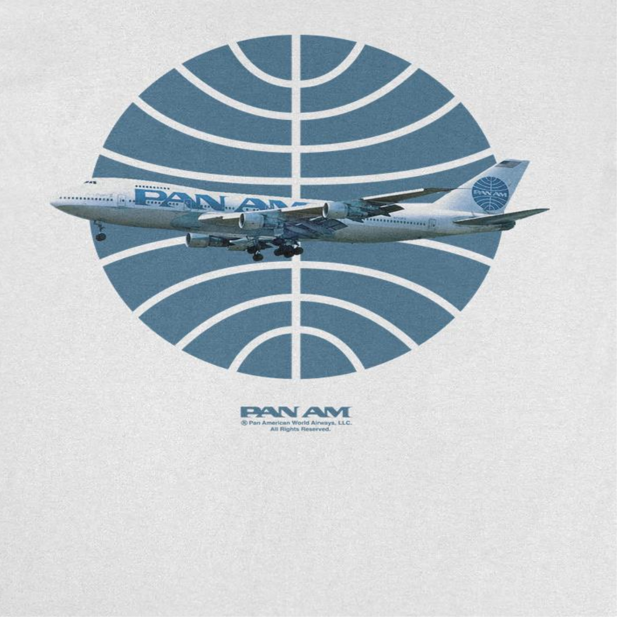 Pan Am Plane Over 1950S Logo White T-Shirt