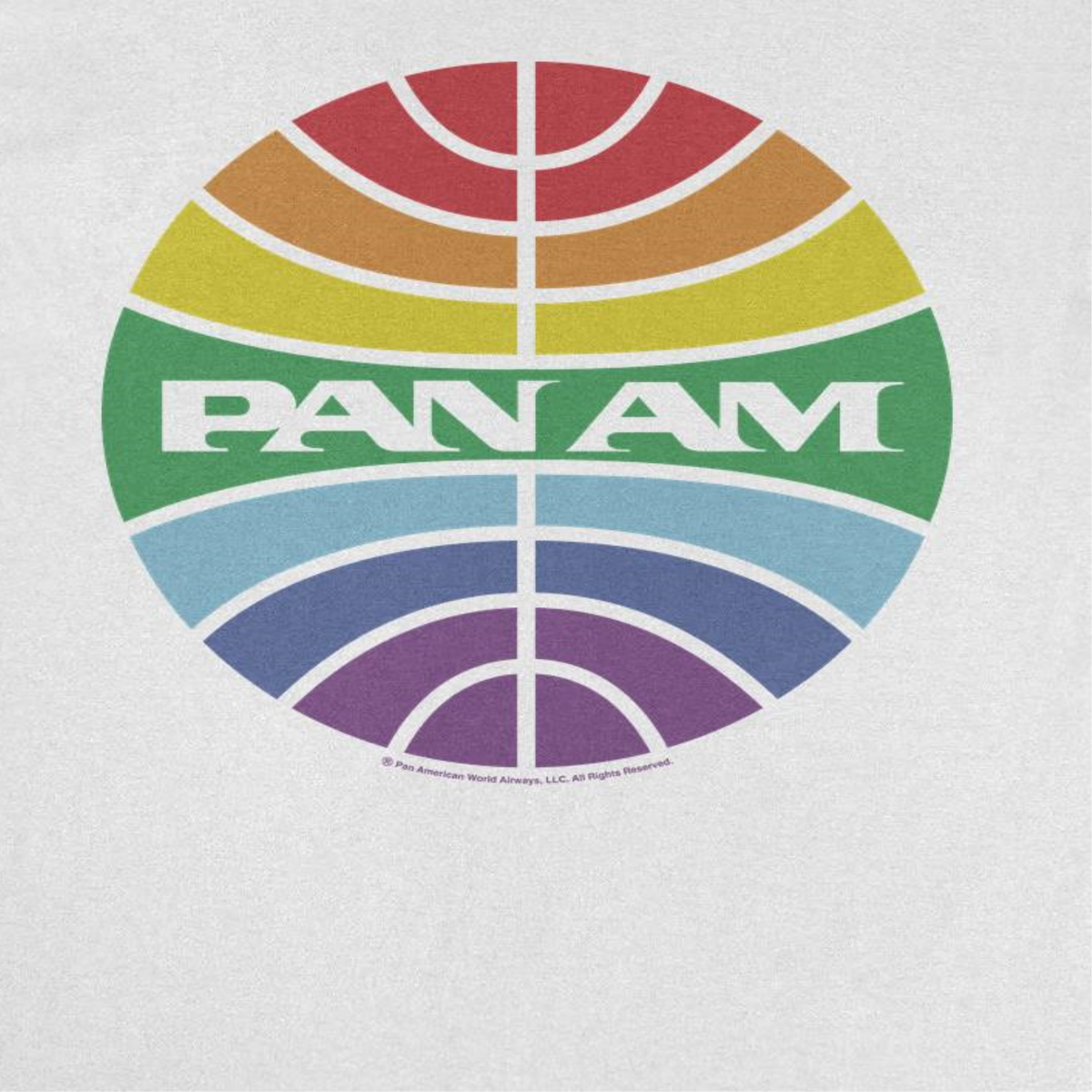 Pan Am Meatball Logo Rainbow Pride White T-Shirt