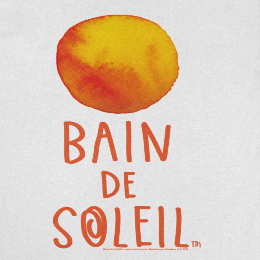 Bain De Soleil Orange Water Colour Sun Retro Sunscreen White T-Shirt