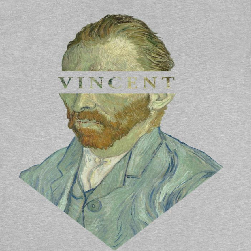 Classic Paintings Vincent Van Gogh Bust Sport Grey T-Shirt