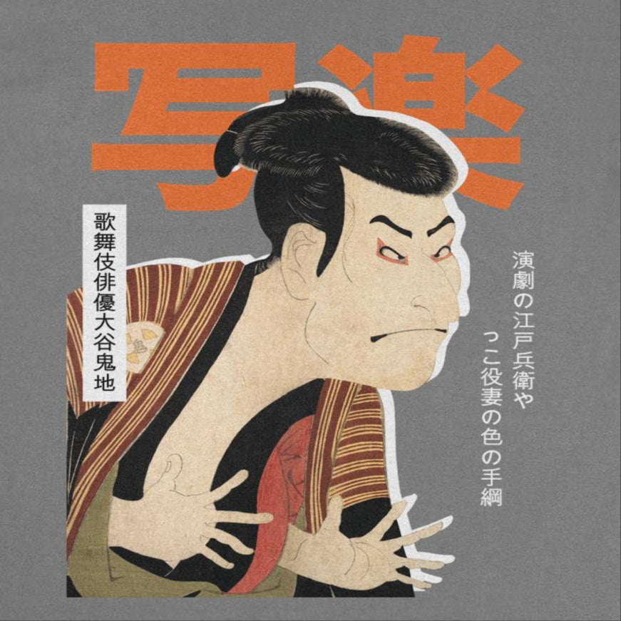 Classic Paintings Otani Oniji Sharaku Charcoal T-Shirt