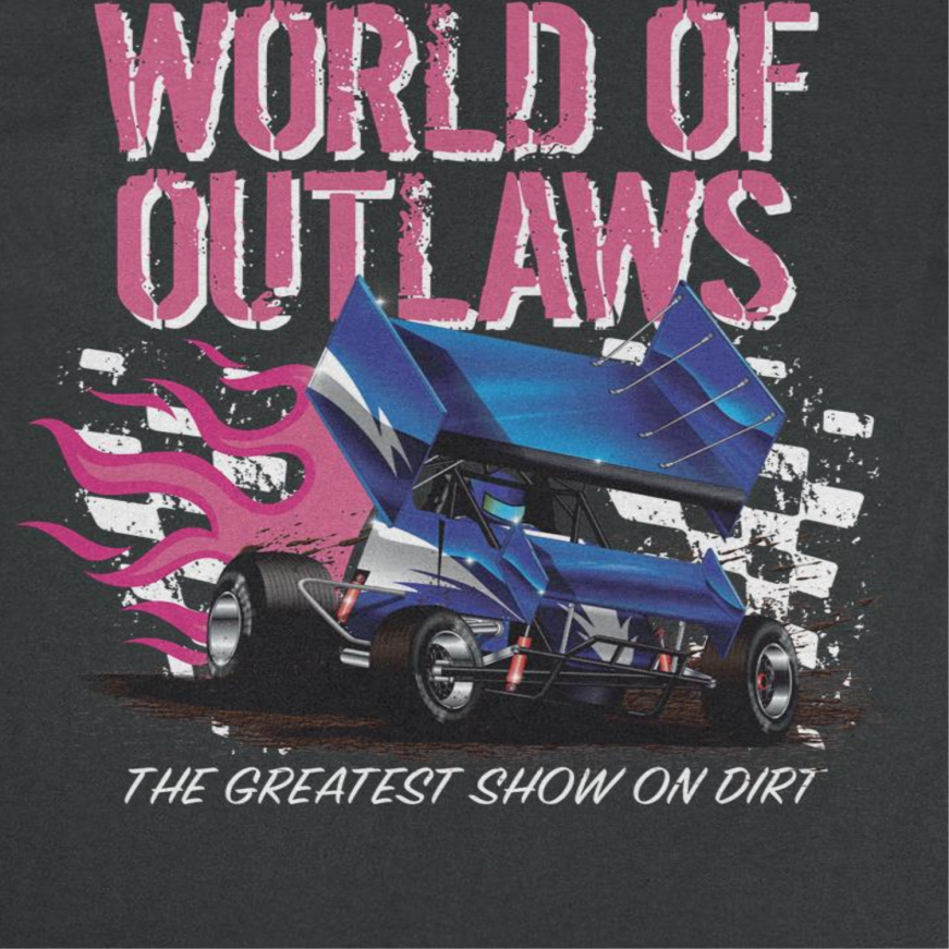 World of Outlaws Grunge Logo Black T-Shirt