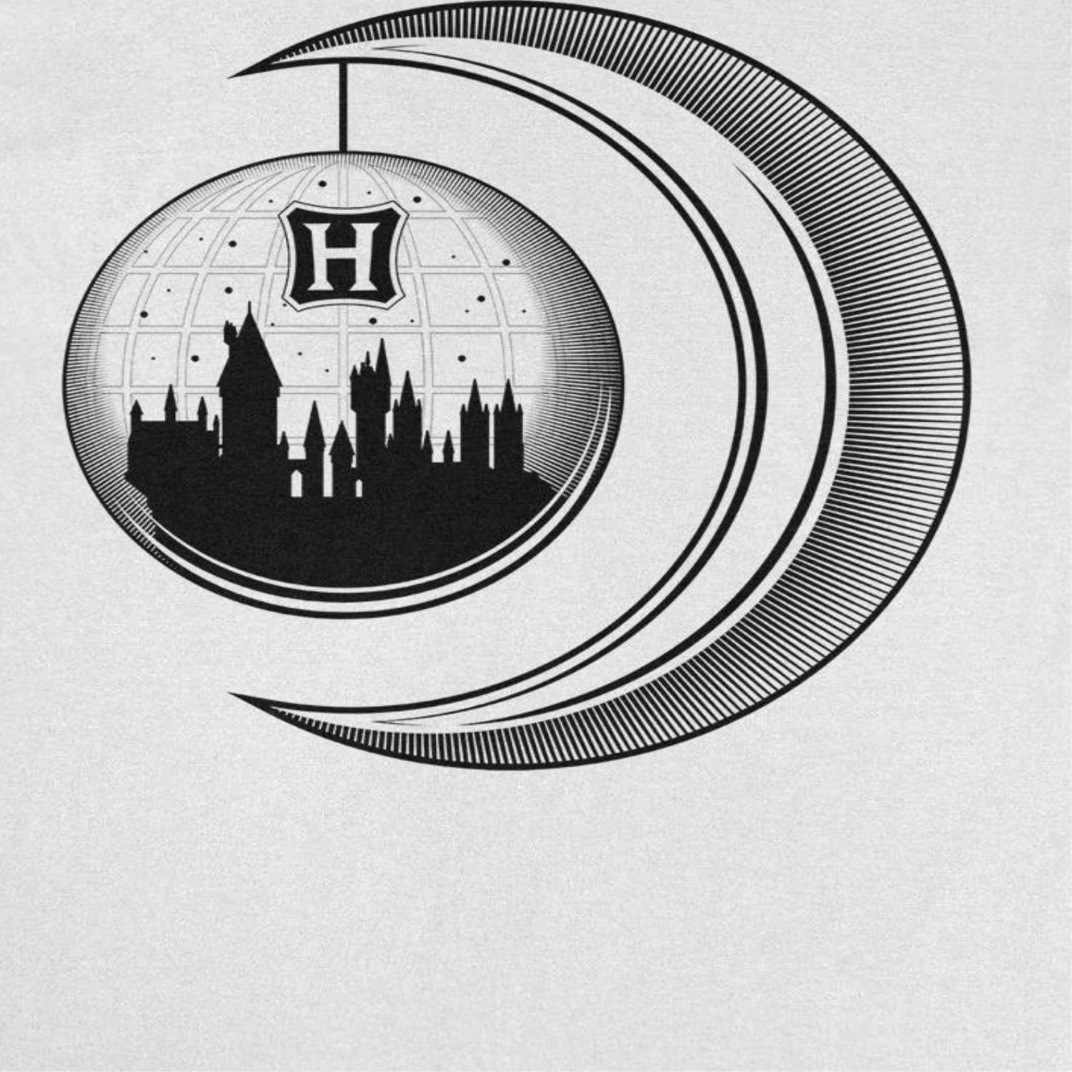 Harry Potter Hogwarts Moon Castle White T-Shirt