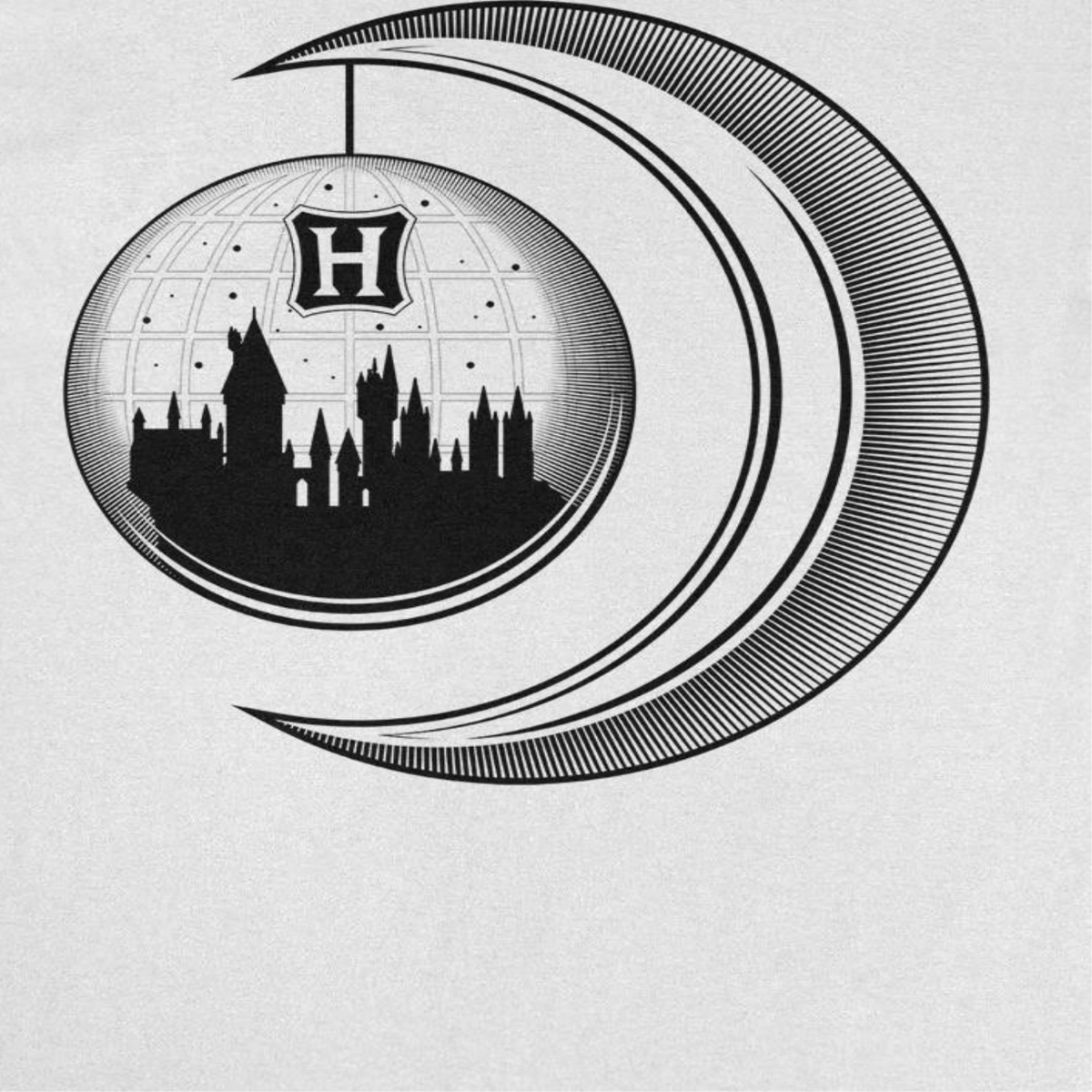 Harry Potter Hogwarts Moon Castle White T-Shirt