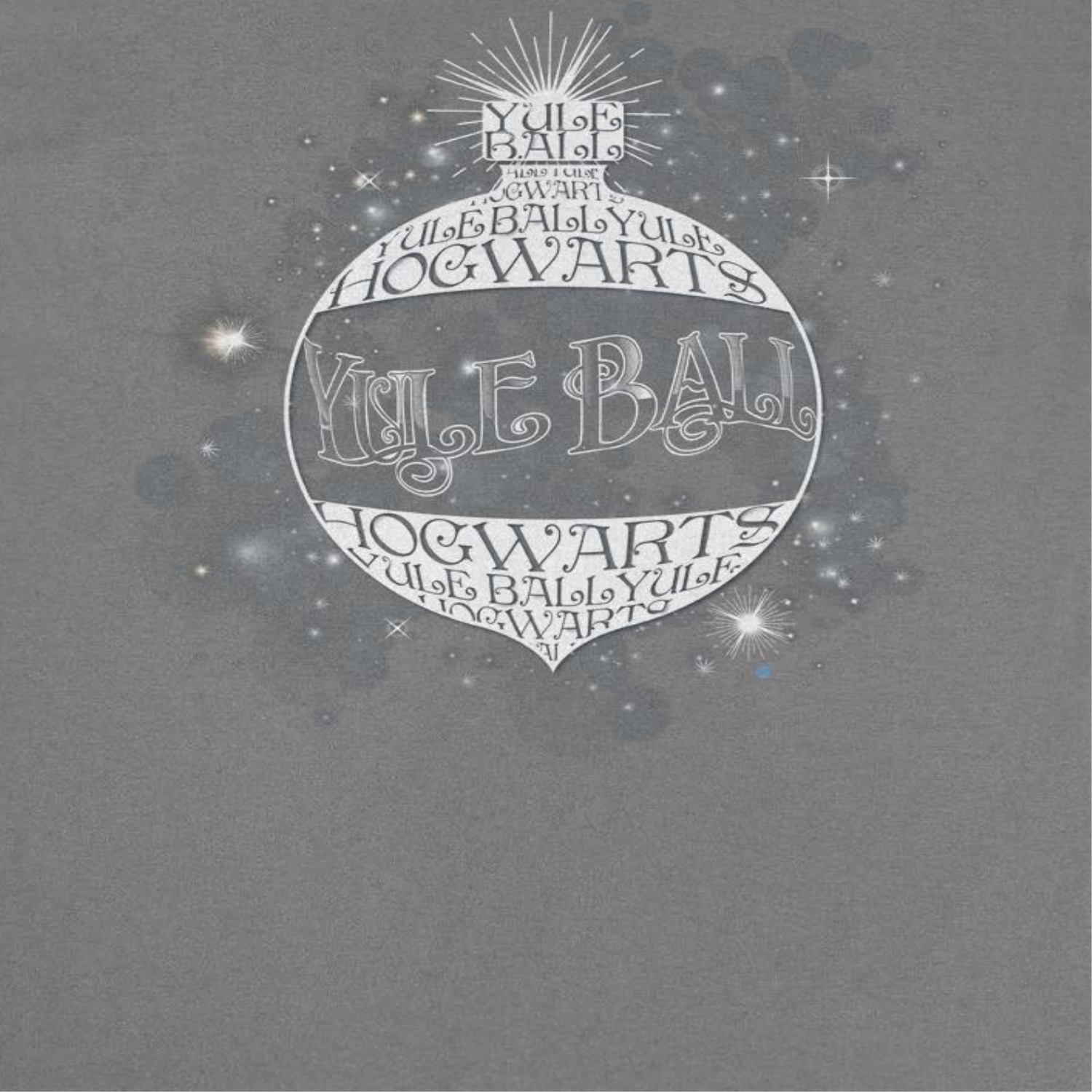 Harry Potter Christmas Sphere Hogwarts Charcoal T-Shirt
