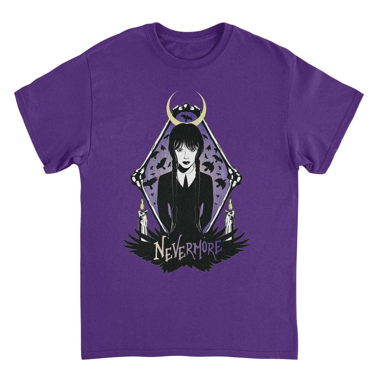 Wednesday Nevermore Moon Purple T-Shirt