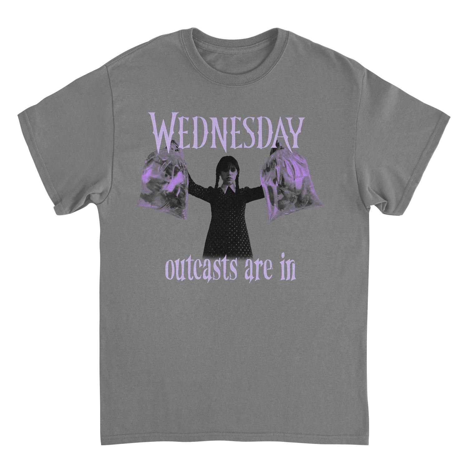 Wednesday Outcasts Are In Charcoal T-Shirt