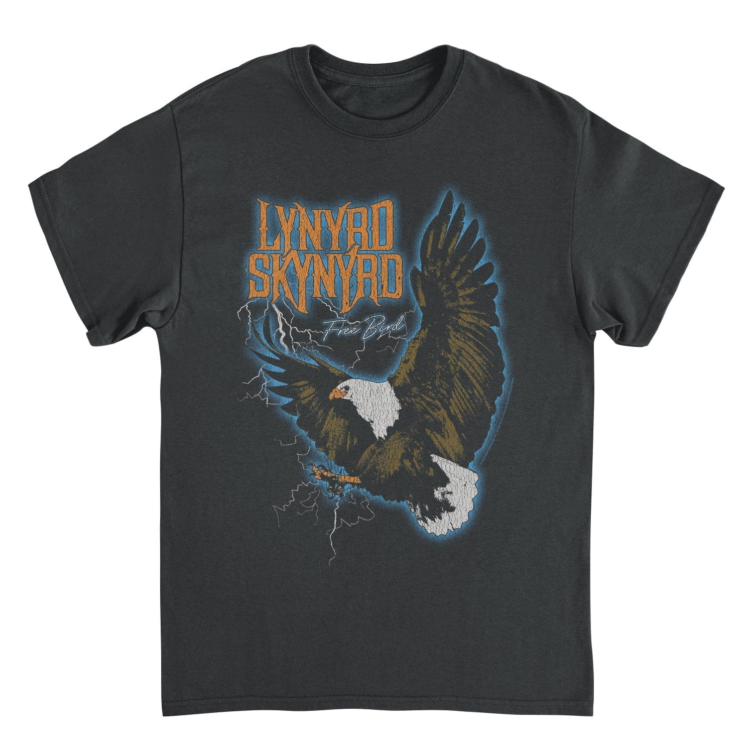 Black t-shirt with Lynyrd Skynyrd logo and eagle design on a white background