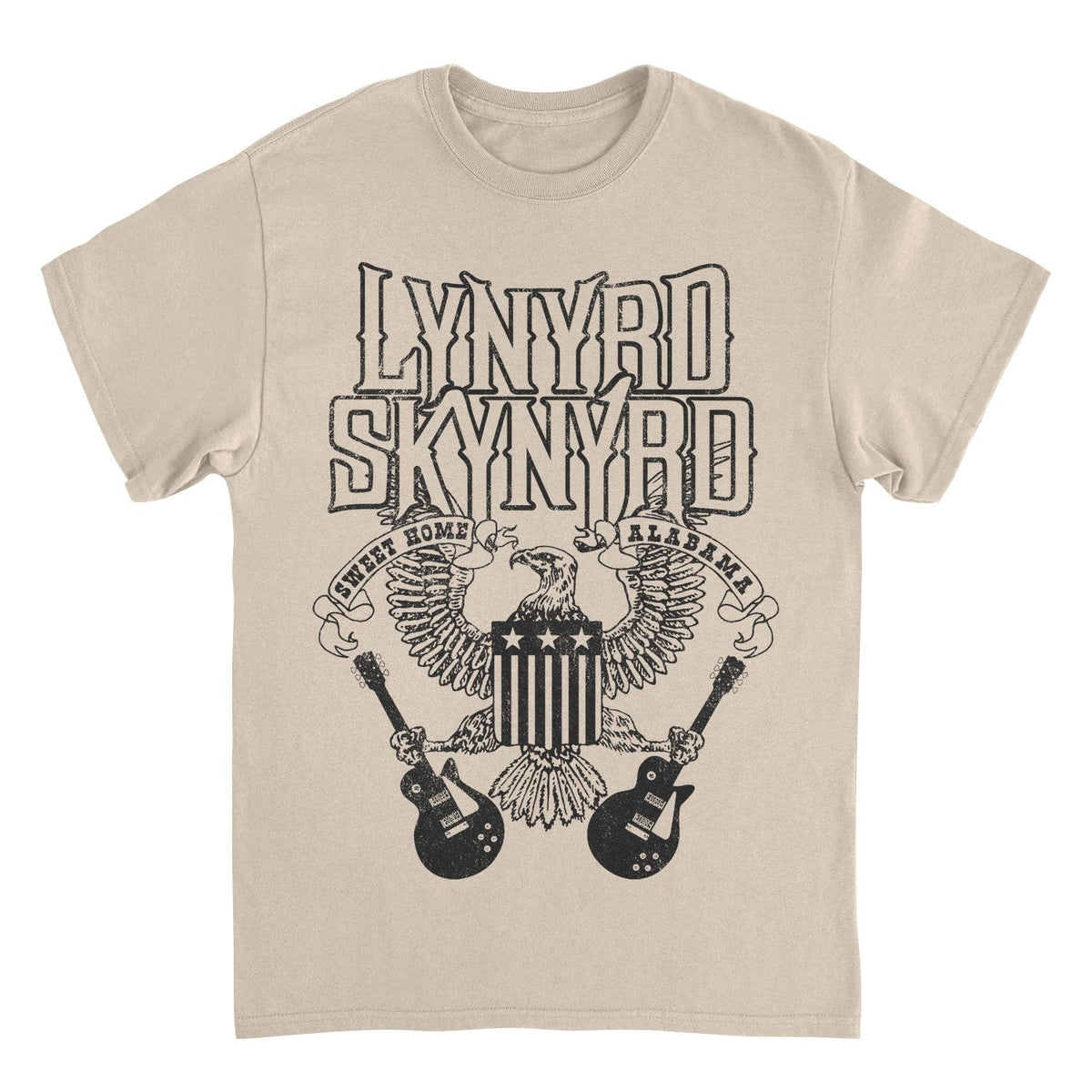 Lynyrd Skynyrd Black Letters Sand T-Shirt
