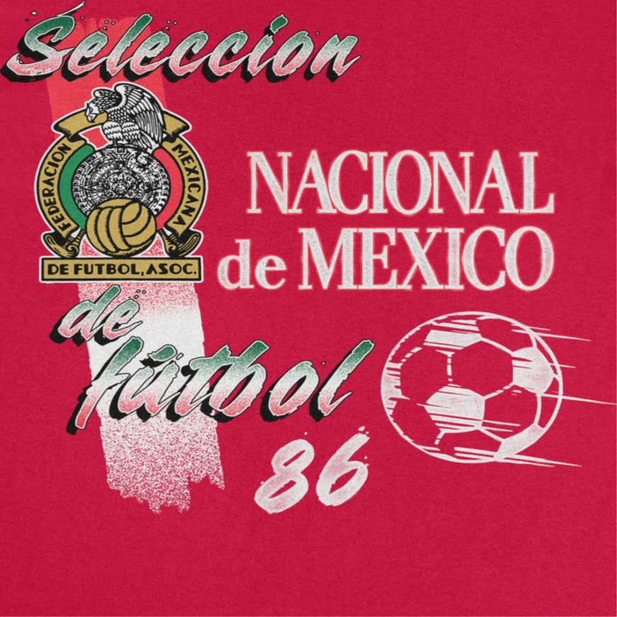 Toffs Retro Soccer Futbol Nacional De Mexico Red T-Shirt