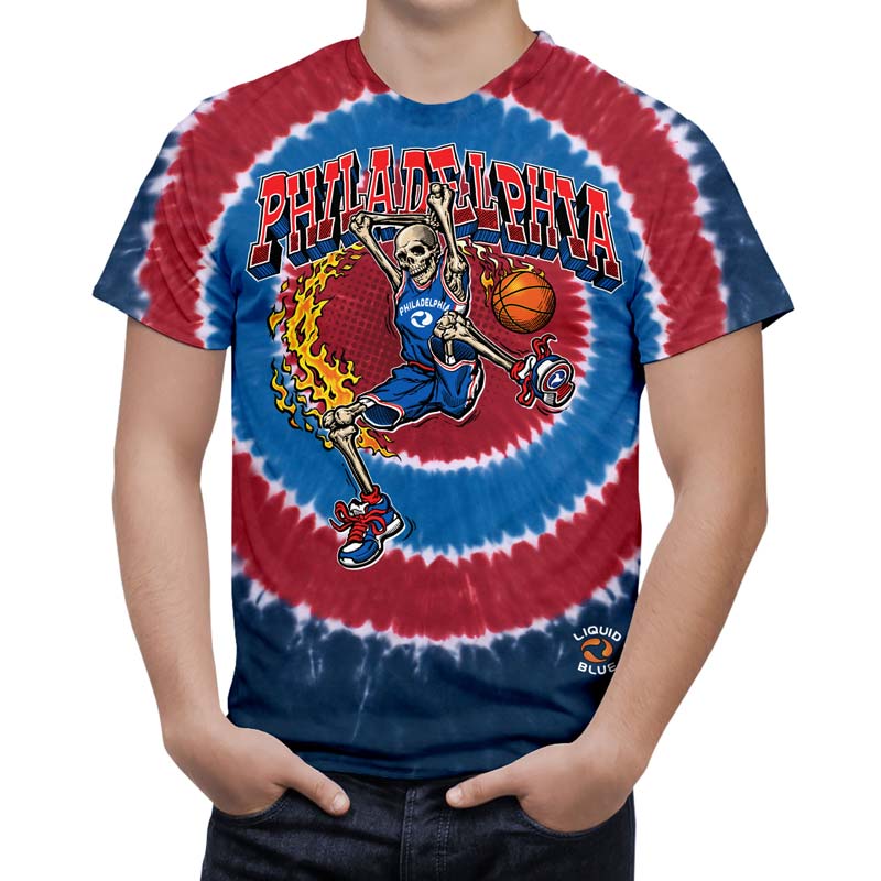 DUNKER BASKETBALL SKELETON T-Shirt, Philadelphia