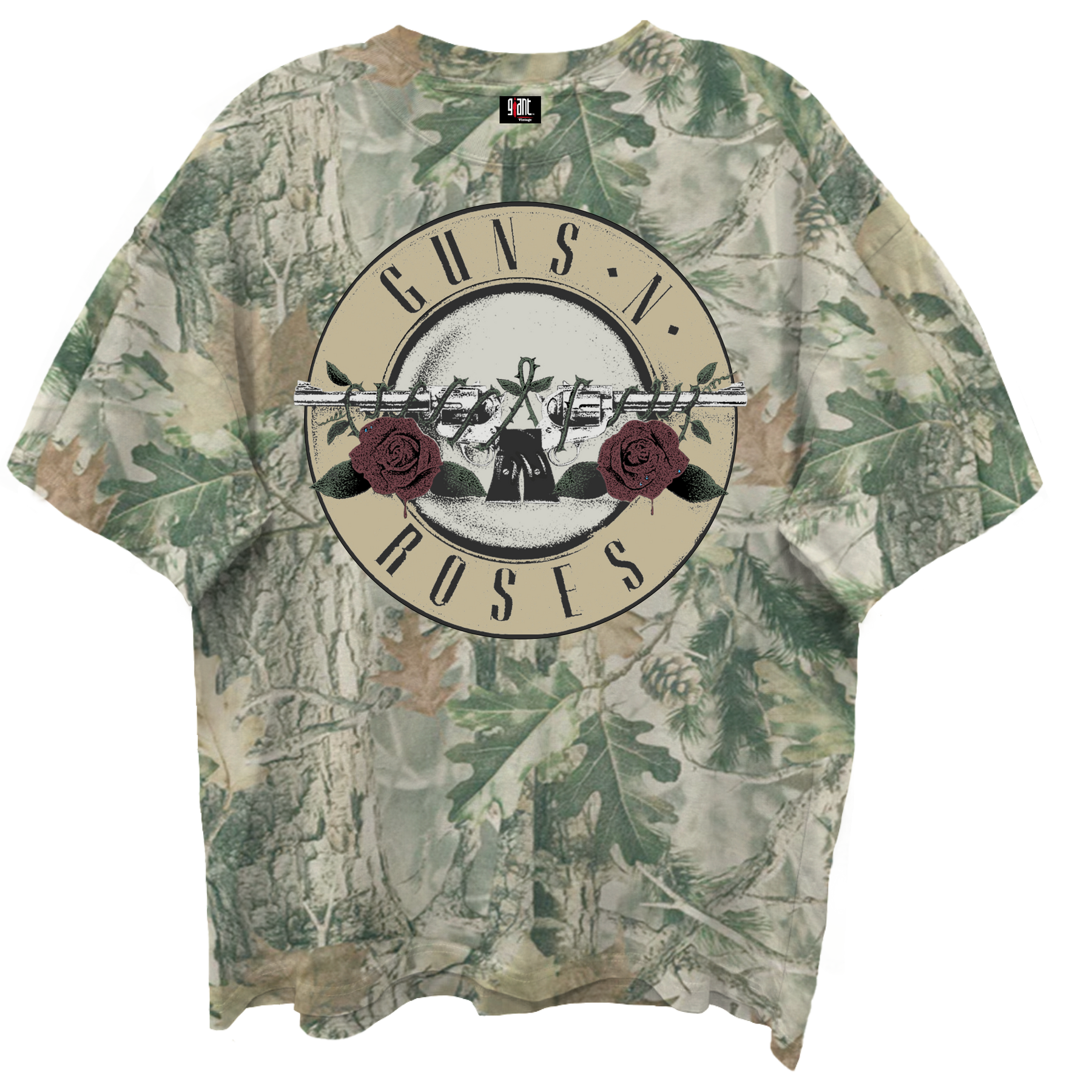 GUNS N ROSES Oversized T-Shirt, BULLET LOGO WOODLAND