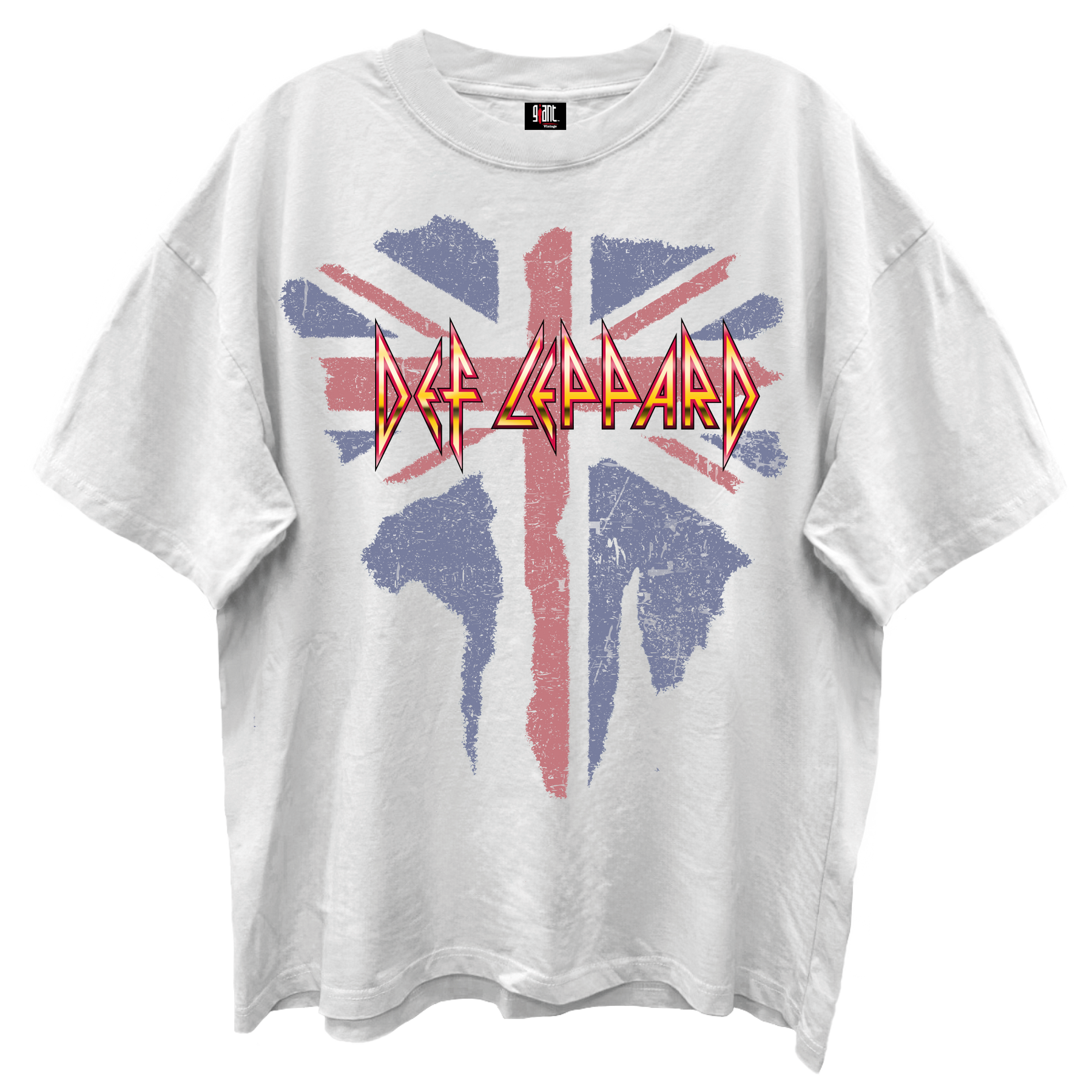 DEF LEPPARD Oversized T-Shirt, BRITISH FLAG