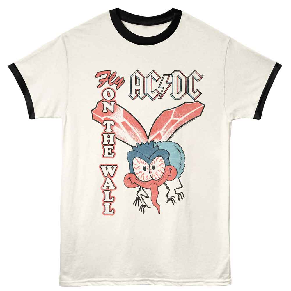 AC/DC Ringer T-Shirt, FLY ON WALL