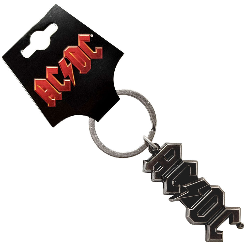 AC/DC Keychain, 3D Silver Logo