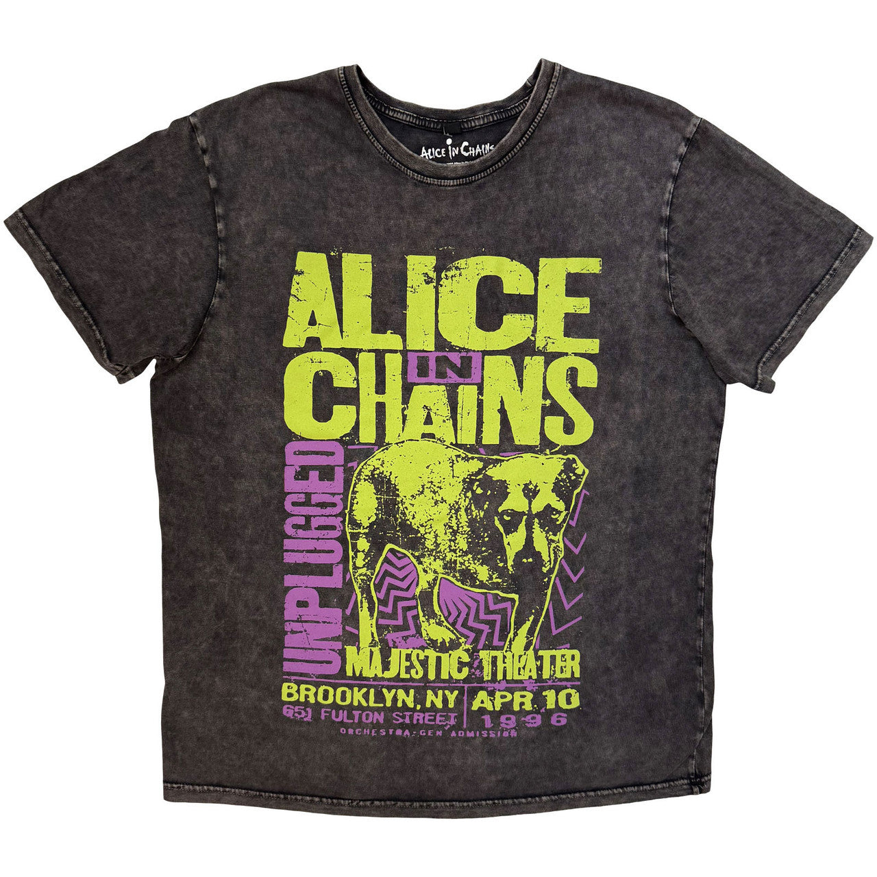 ALICE IN CHAINS Stone Wash T-Shirt, Unplugged Dog