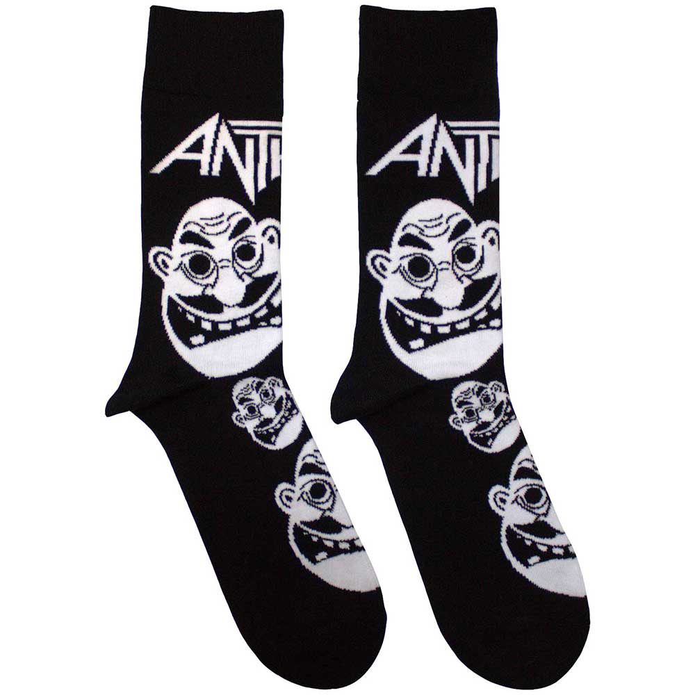 ANTHRAX Unisex Ankle Socks, Faces Pattern B&w