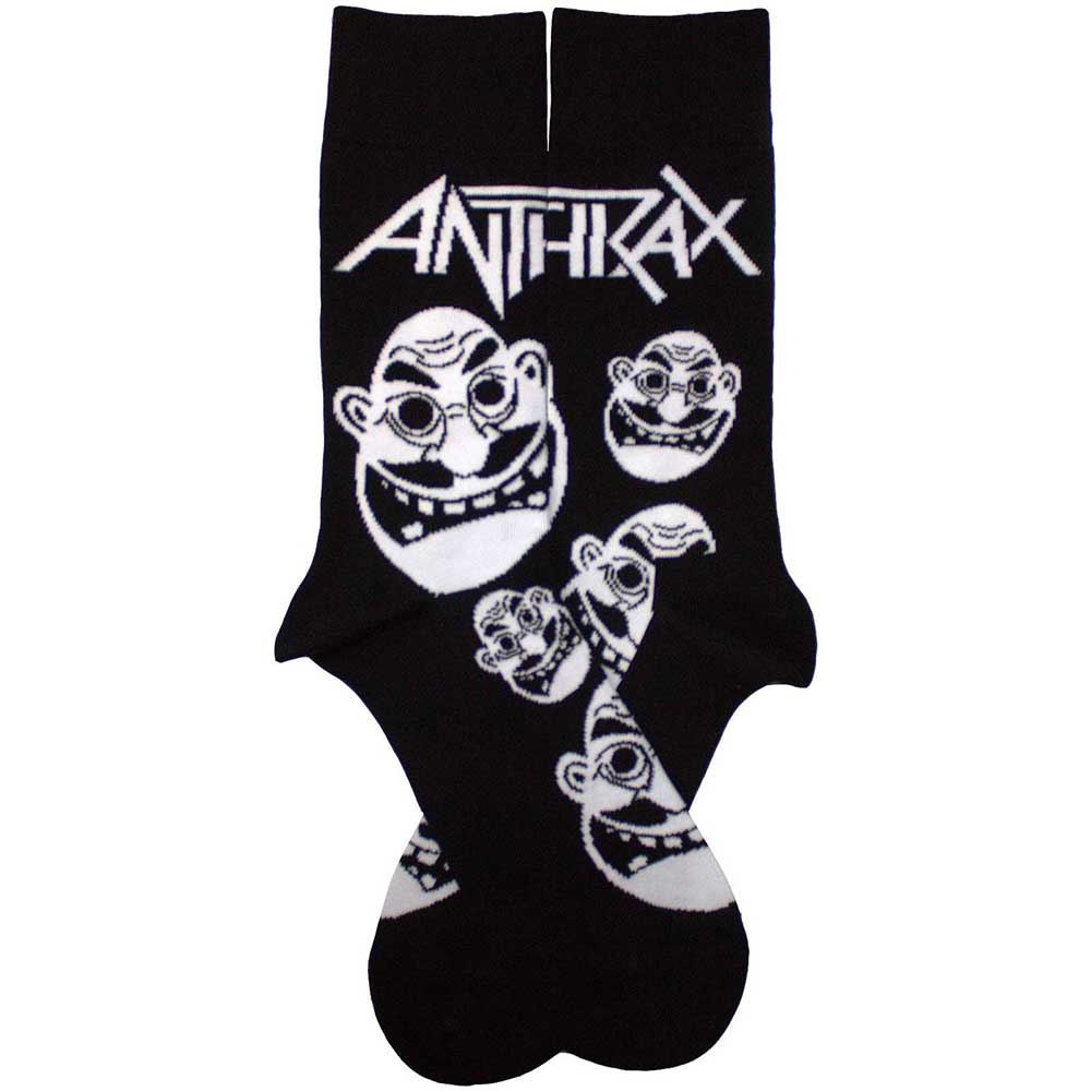 ANTHRAX Unisex Ankle Socks, Faces Pattern B&w