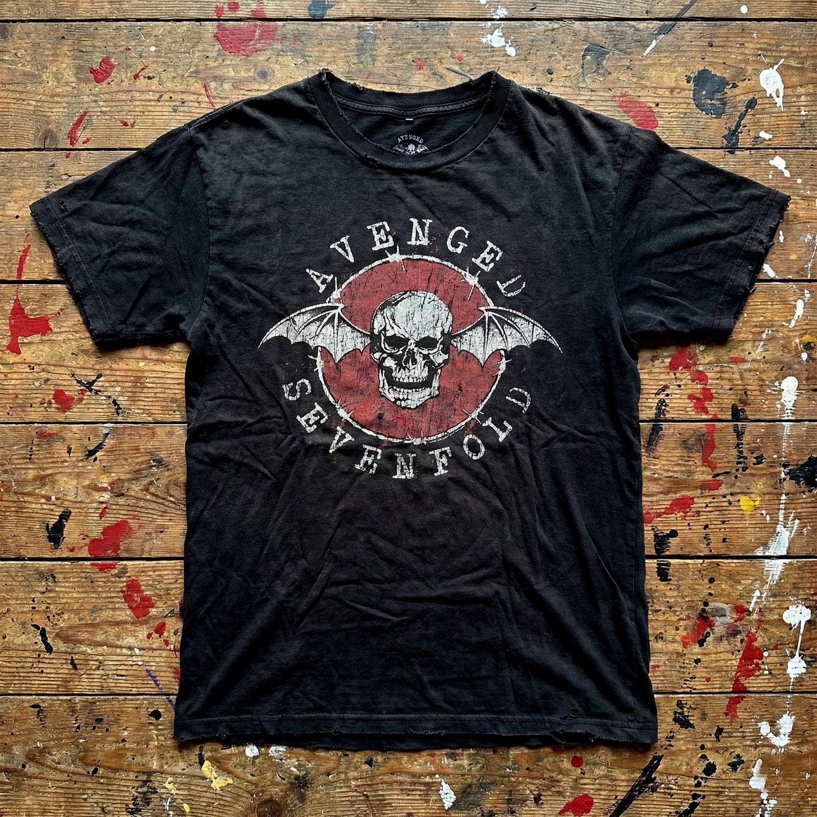 AVENGED SEVENFOLD Carbon T-Shirt, Deathbat Red Circle