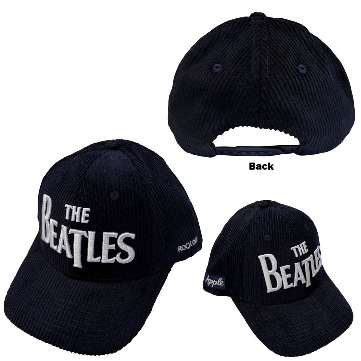 THE BEATLES Baseball Cap, Drop T Logo & Apple Corduroy