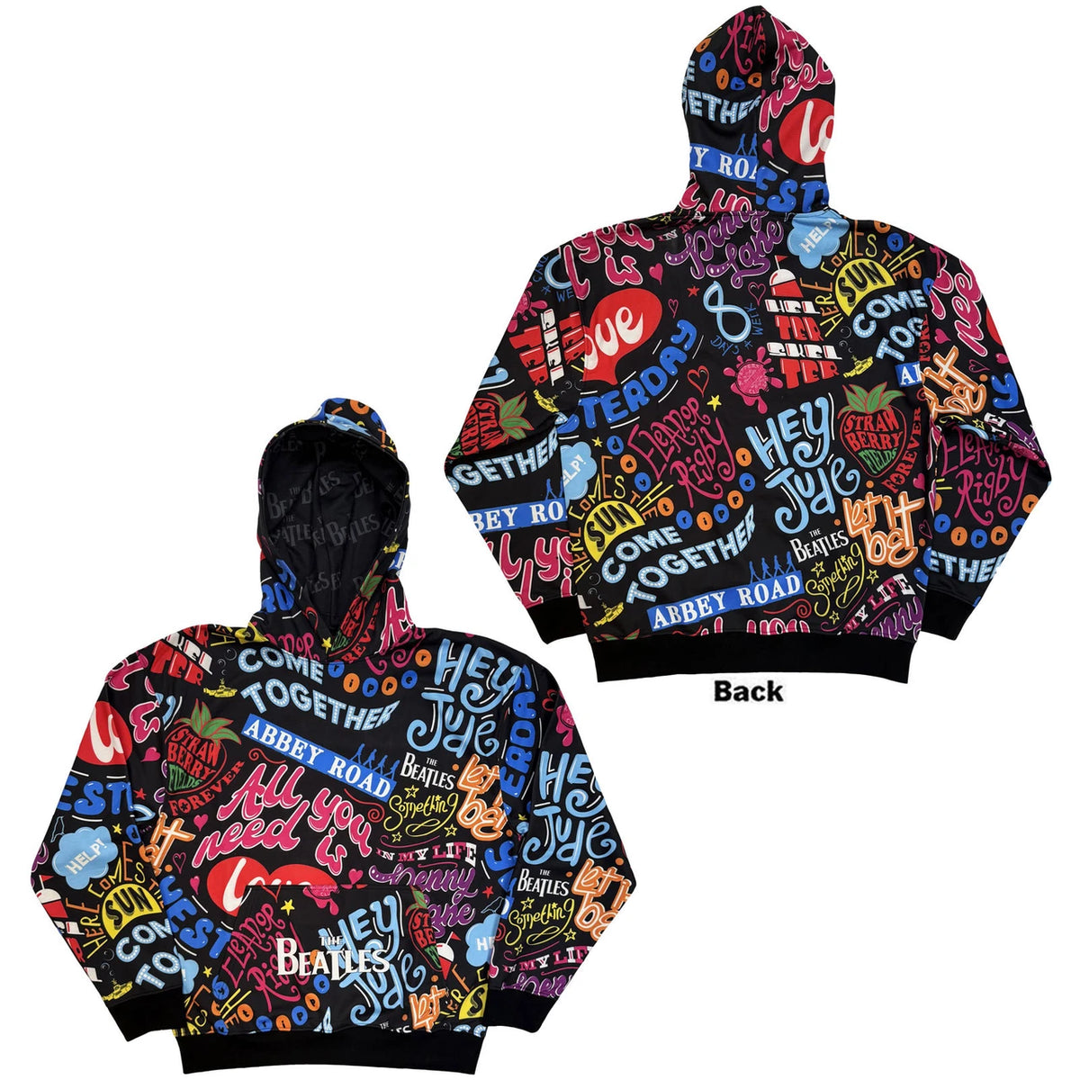 THE BEATLES Attractive Hoodie, Song Titles