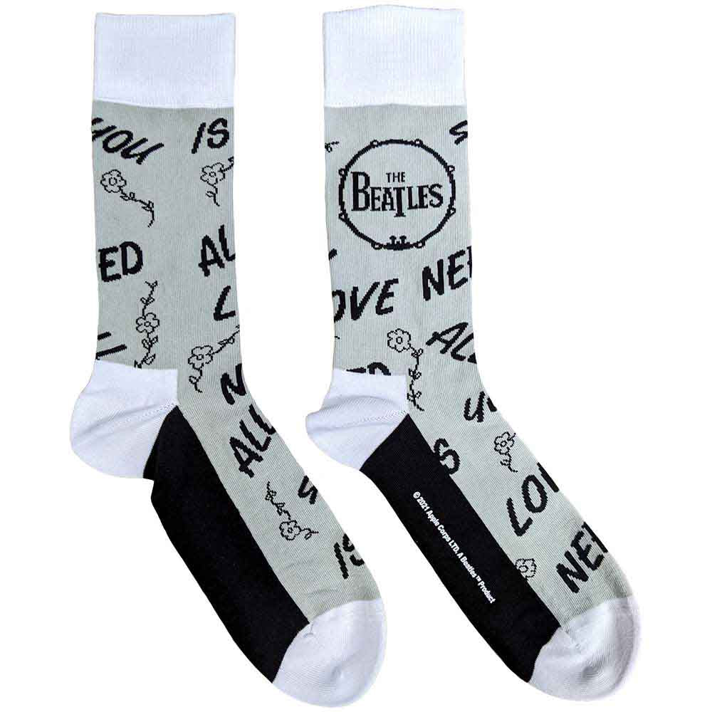 The Beatles Unisex Ankle Socks — All You Need Is Love & Drum