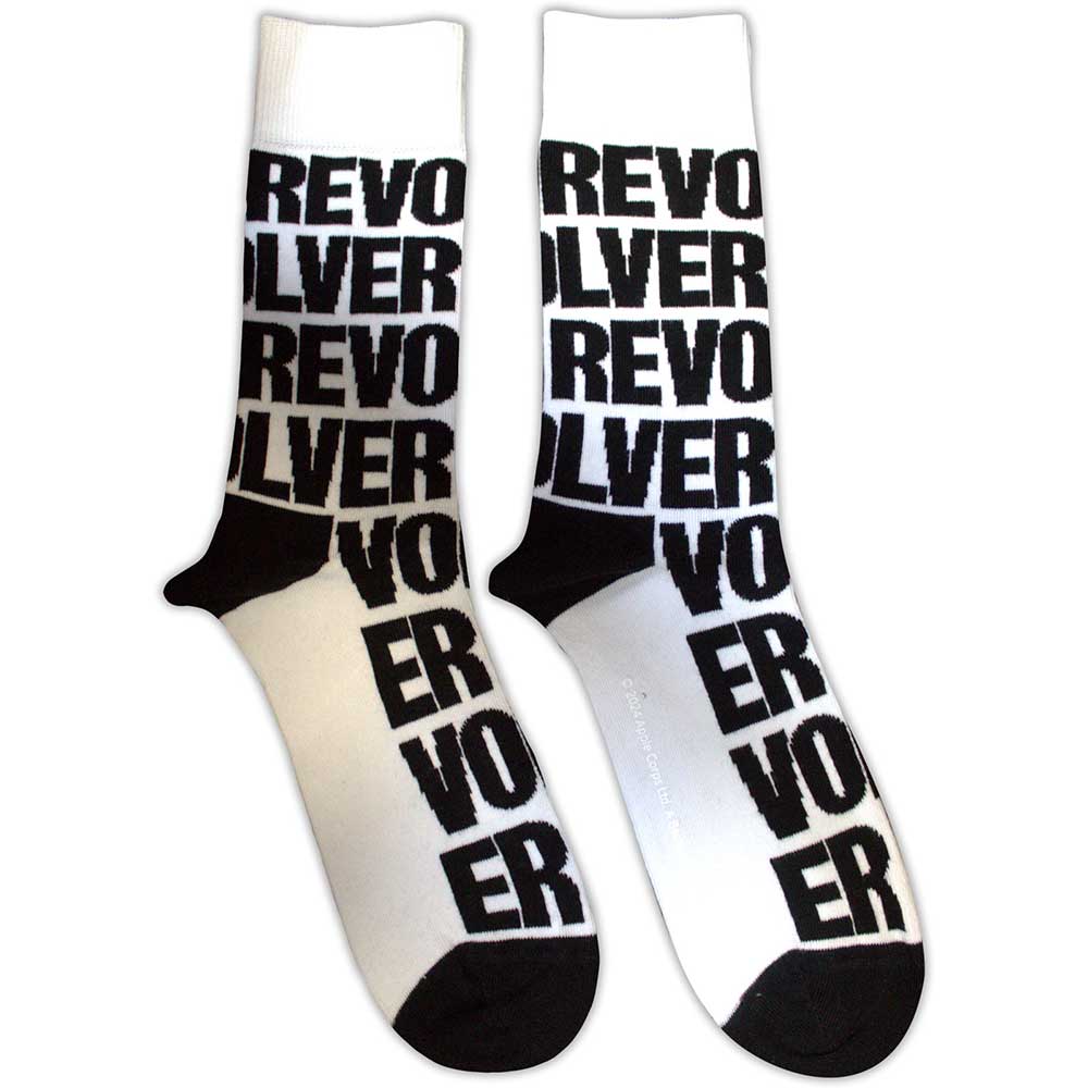 The Beatles Unisex Ankle Socks — Revolver Text Repeat