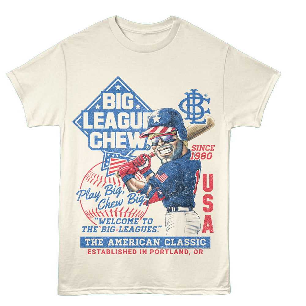 BIG LEAGUE CHEW Eye-Catching T-Shirt, USA SLUGGER