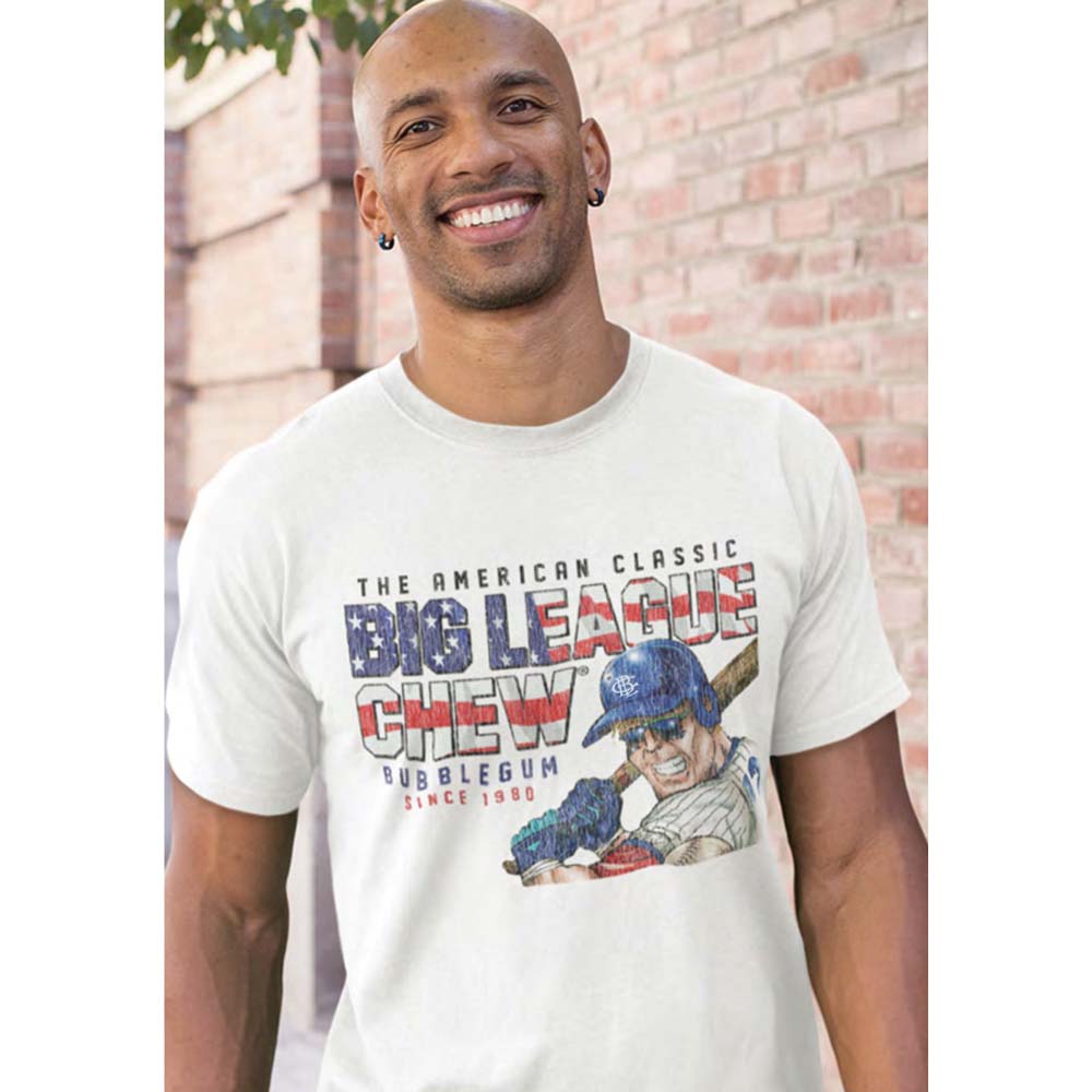 BIG LEAGUE CHEW Eye-Catching T-Shirt, America Text