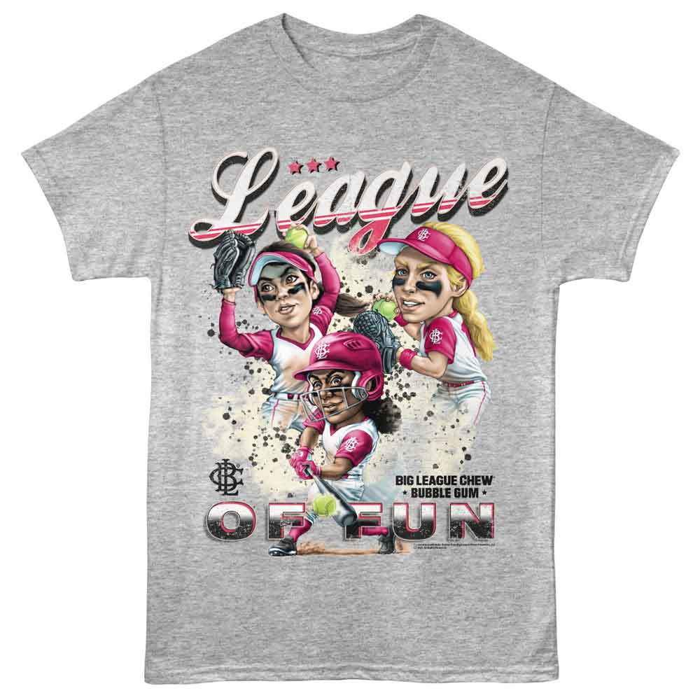 BIG LEAGUE CHEW Eye-Catching T-Shirt, LEAGUE OF FUN