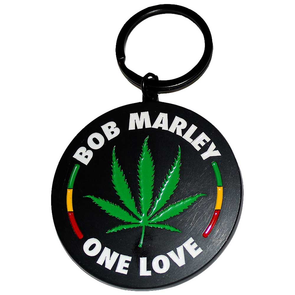 Porte-clés Officiel Bob Marley Lion Logo - Alliage De Zinc, Finition Nickel Noir Et émail Doux - Idée Cadeau Fan - 3