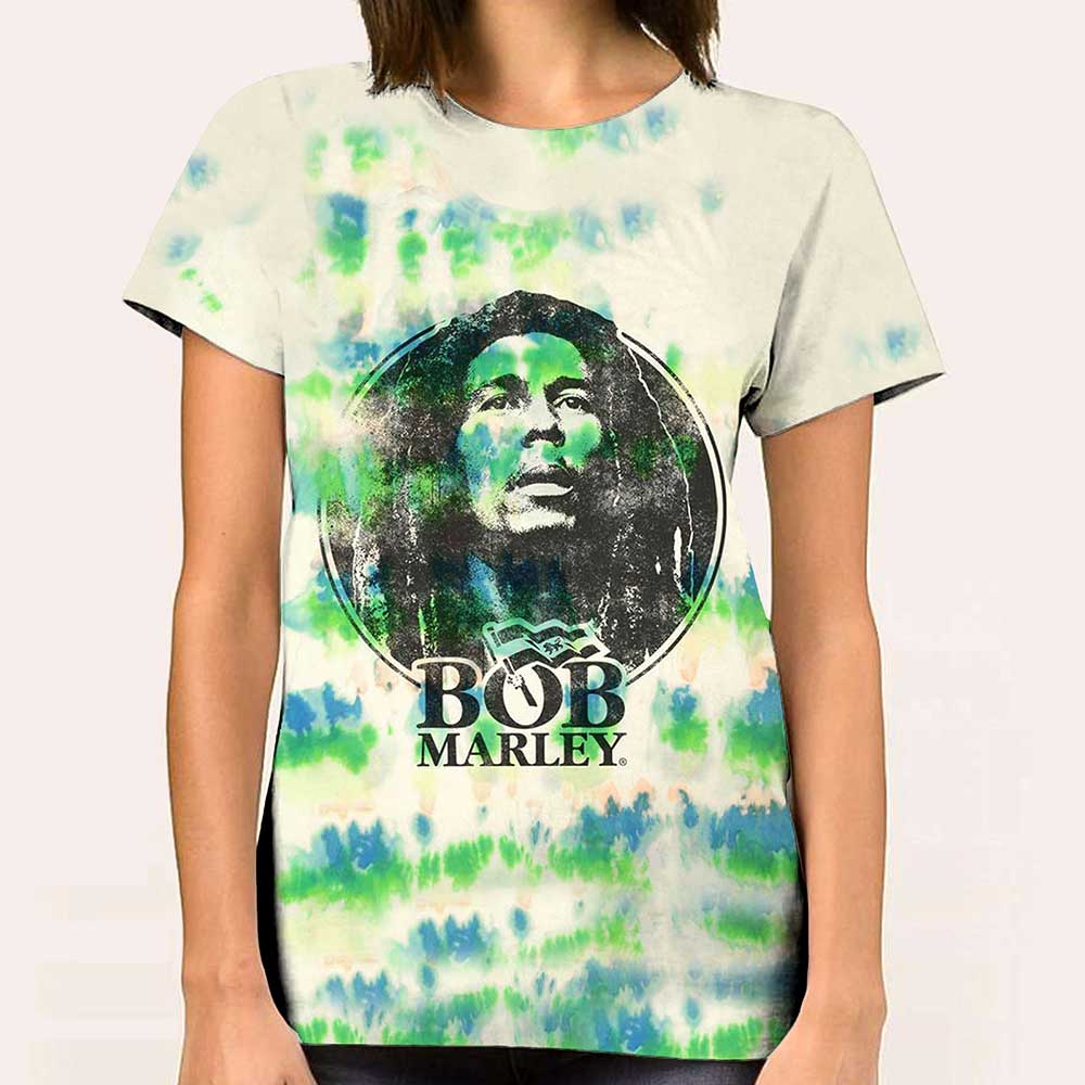 BOB MARLEY Attractive T-Shirt, Black & White Logo