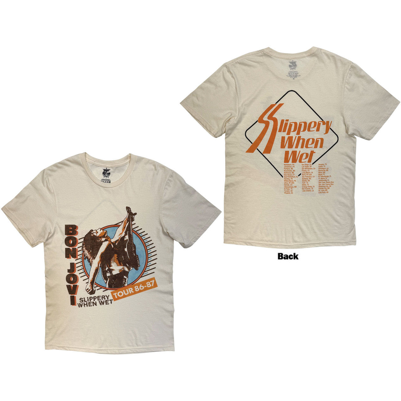 BON JOVI Attractive T-shirt, Slippery When Wet Tour &