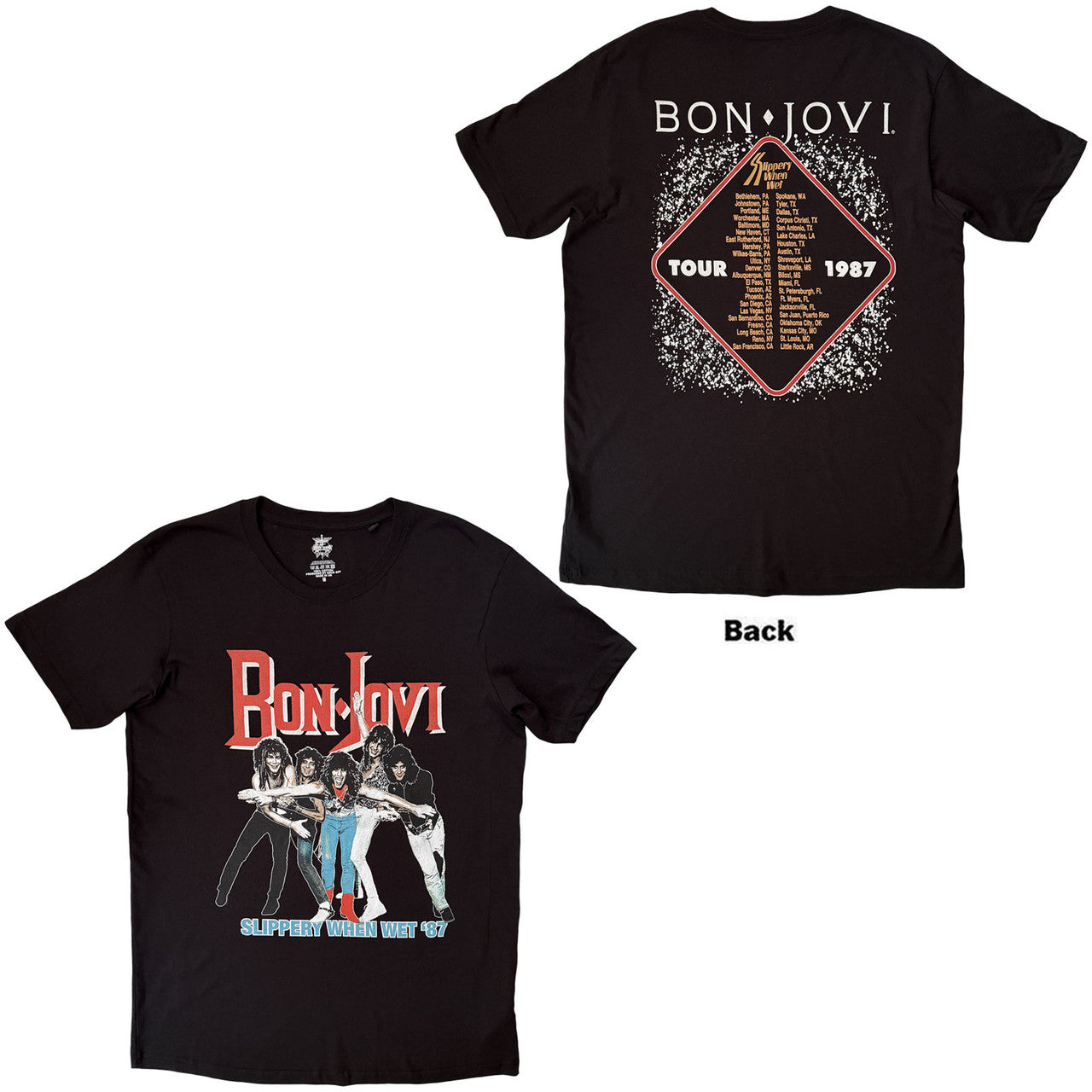 BON JOVI Attractive T-shirt, Slippery When Wet &