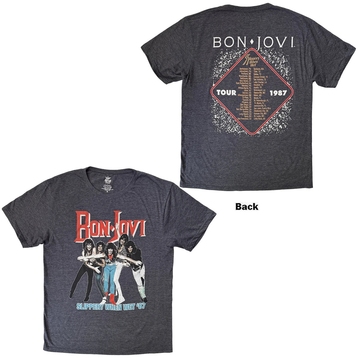 BON JOVI Attractive T-shirt, Slippery When Wet Tour &