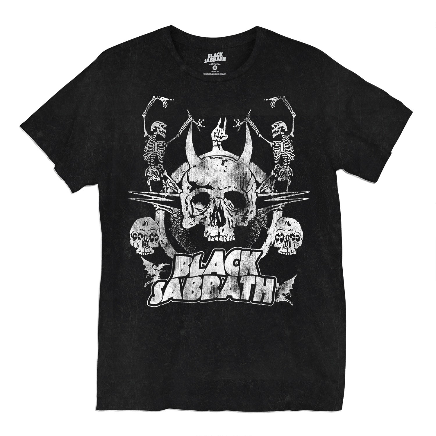 BLACK SABBATH Mineral Wash T-Shirt, Skeletons