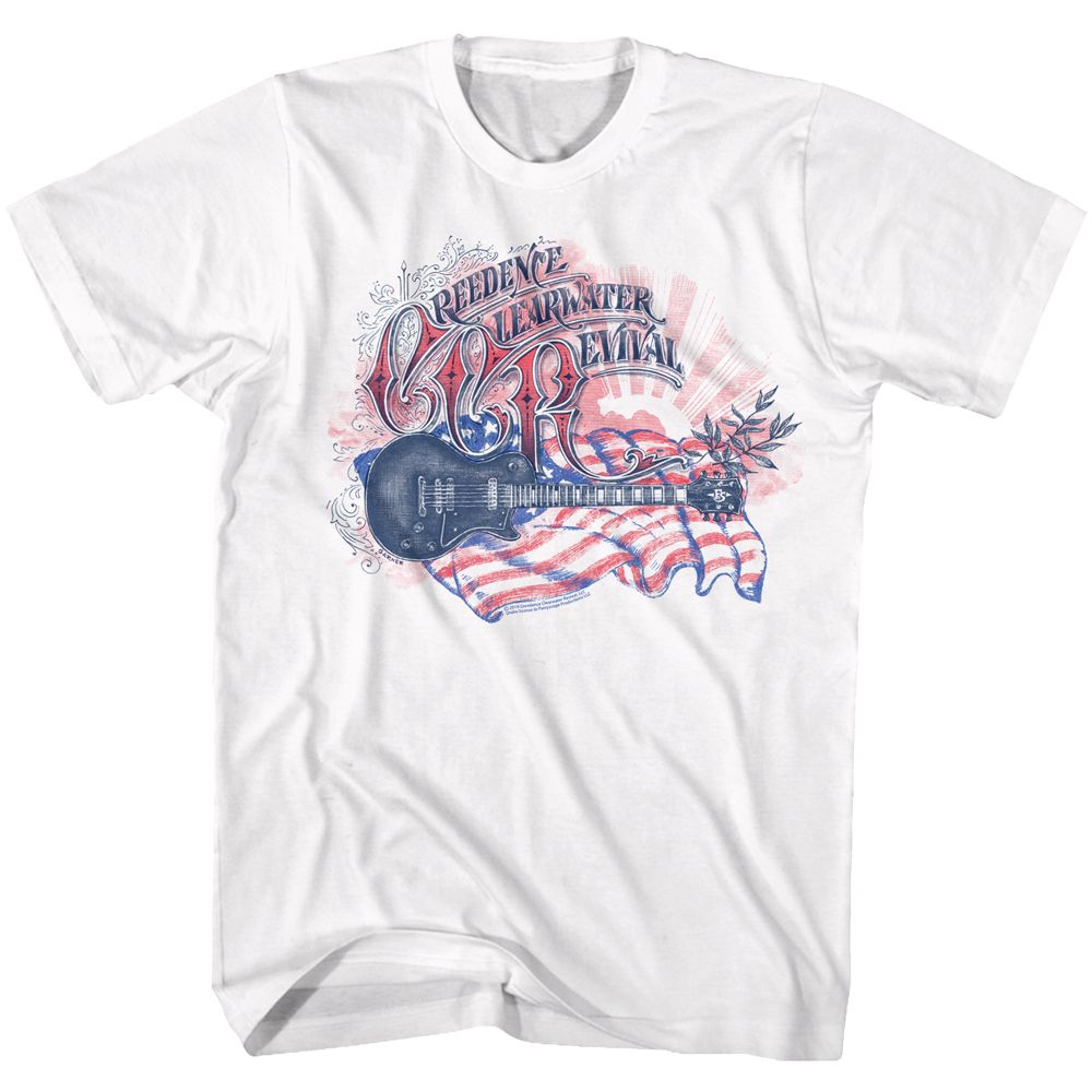 CREEDENCE CLEARWATER REVIVAL Eye-Catching T-Shirt, FLAG