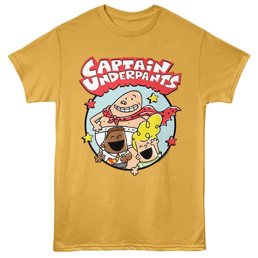 CAPTAIN UNDERPANTS Eye-Catching T-Shirt, CIRCLE STARS