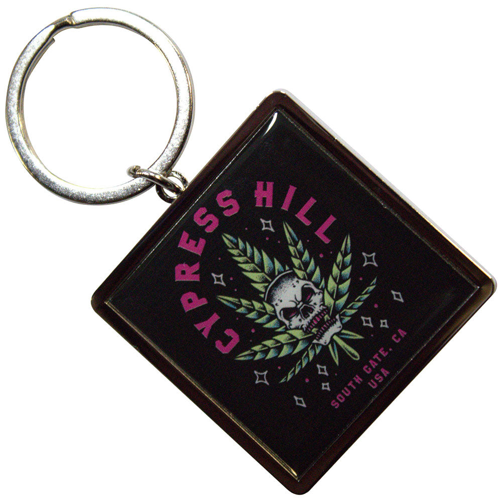 CYPRESS HILL Keychain, Leaf Skull
