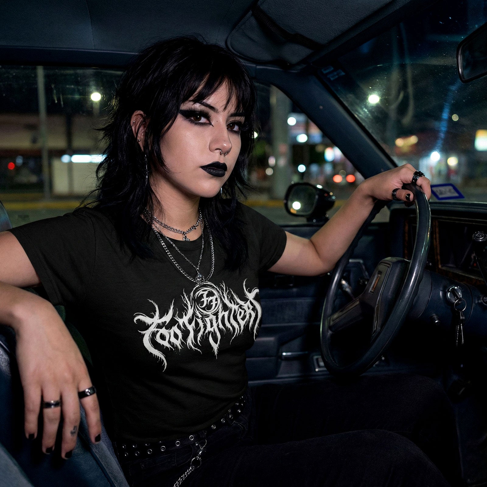 FOO FIGHTERS Carbon T-Shirt, Metal Logo