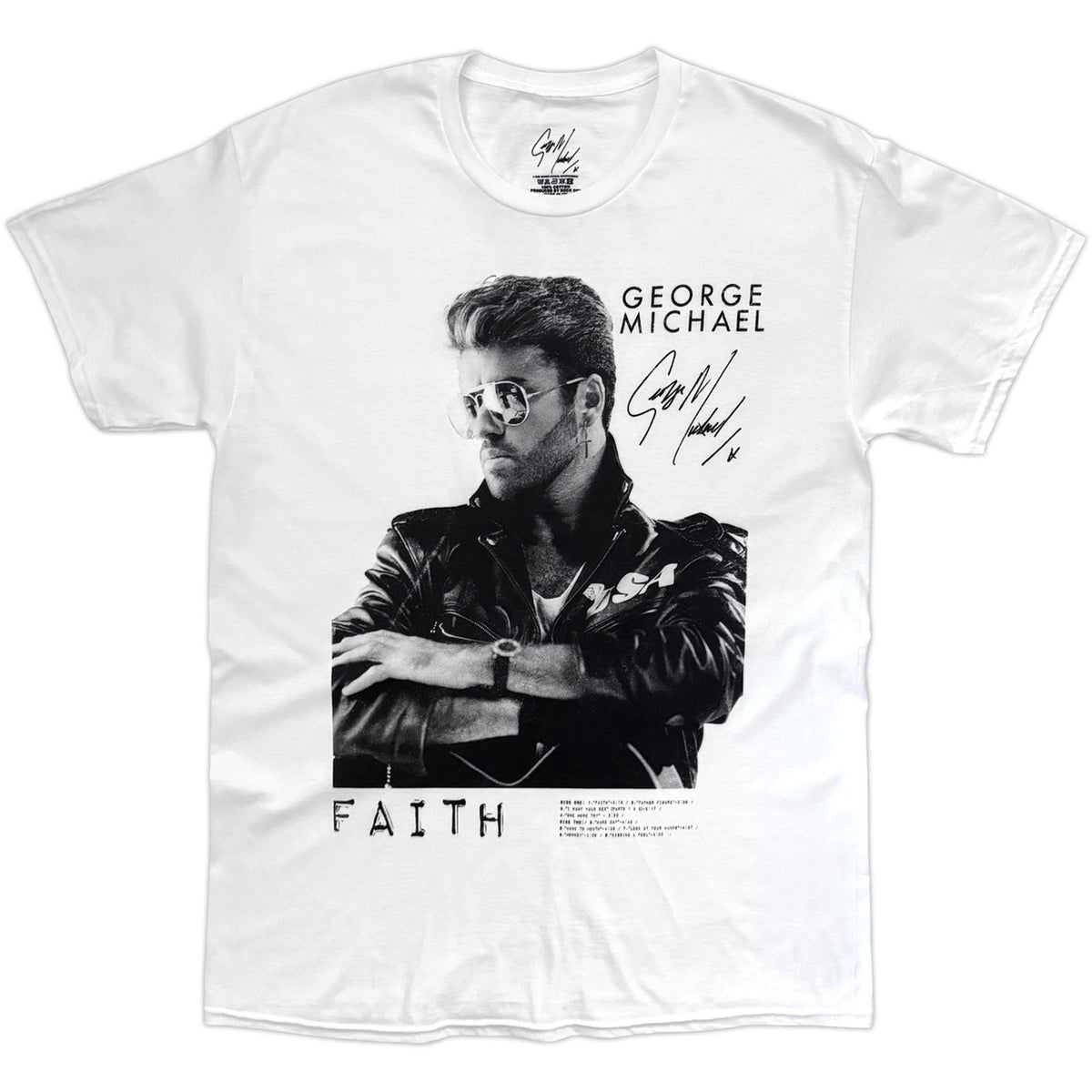 GEORGE MICHAEL Attractive T-Shirt, Faith Tracklist