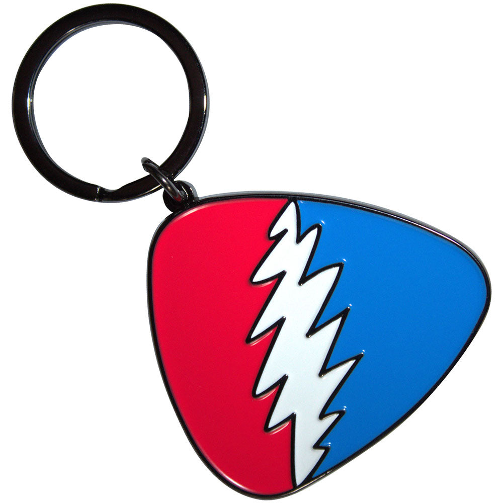 GRATEFUL DEAD Keychain, Red/Blue Plectrum