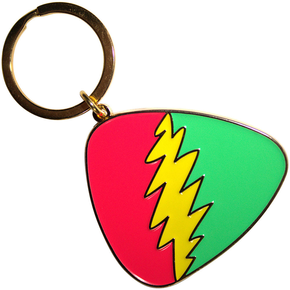 GRATEFUL DEAD Keychain, Red/Green Plectrum